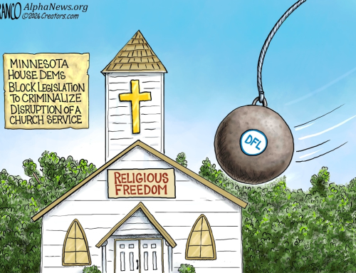 Alpha News cartoon: War on churches