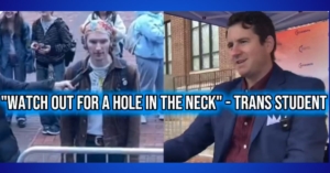 WATCH: Deranged ‘Transgender’ Student at University of Michigan Tells Right-Wing Comedian Alex Stein to ‘Watch Out for a Hole in the Neck!’ During TPUSA Campus Event | The Gateway Pundit