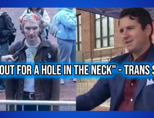 WATCH: Deranged ‘Transgender’ Student at University of Michigan Tells Right-Wing Comedian Alex Stein to ‘Watch Out for a Hole in the Neck!’ During TPUSA Campus Event | The Gateway Pundit